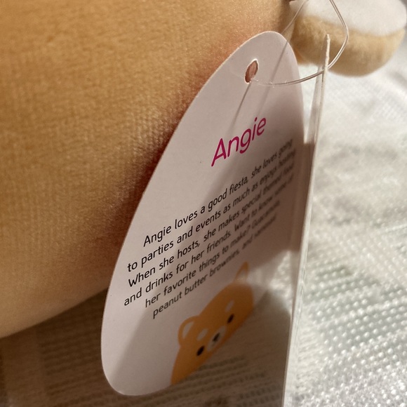 New Squishmallows Angie the Shiba Inu Dog Plush with Hearts on Her 5.5” NWT - Picture 7 of 8